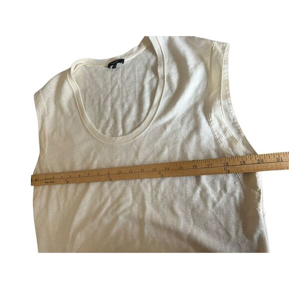 Massimo Dutti Small sleevless ivory coastal side slit maxi dress career minimal - Picture 6 of 11